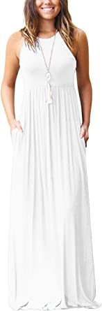 Photo 1 of GRECERELLE Women's Fashion Summer Sleeveless Racerback Loose Plain Maxi Dresses Casual Long Dresses with Pockets
SIZE SMALL 