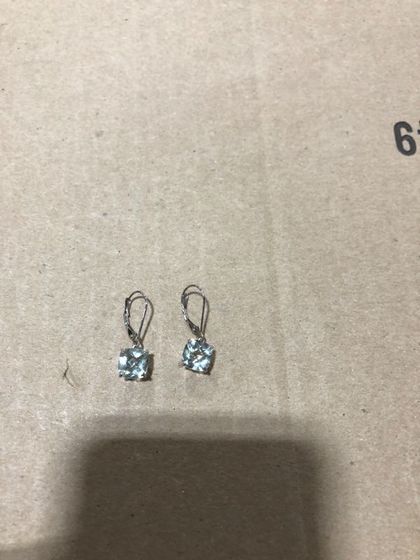 Photo 1 of Amazon Collection Sterling Silver Earings Square Cut