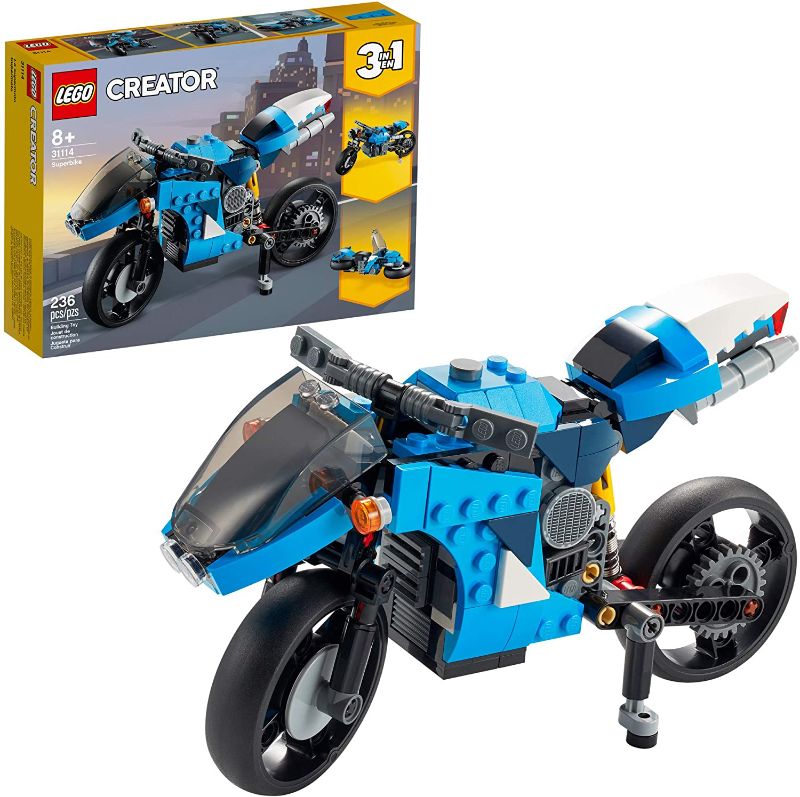 Photo 1 of LEGO Creator 3in1 Superbike 31114 Toy Motorcycle Building Kit; Makes a Great Gift for Kids Who Love Motorbikes and Creative Building, New 2021 (236 Pieces)
