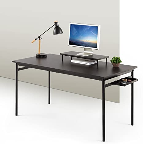 Photo 1 of Zinus Tresa Computer Desk / Workstation in Espresso, Large, Black. OPEN BOX. MISSING HARDWARE.
