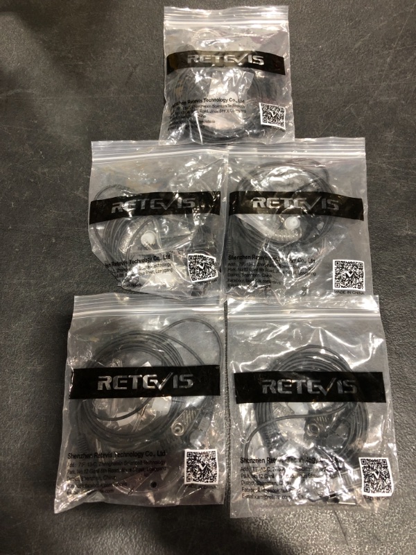 Photo 4 of Retevis 2 Pin PTT Mic Covert Acoustic Tube Earpiece Headset for Kenwood PUXING Baofeng UV-5R UV-5RA 888S Retevis H777 RT7 RT21. LOT OF 5 EARPIECES.
