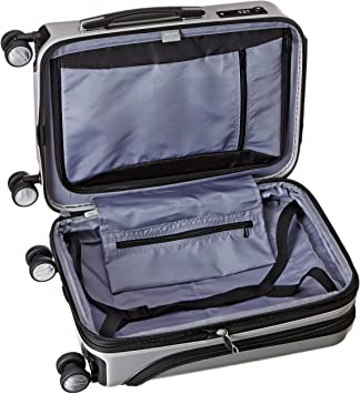 Photo 1 of DELSEY Paris Titanium Hardside Expandable Luggage with Spinner Wheels, Silver, Carry-On 19 Inch. MISSING KEY.
