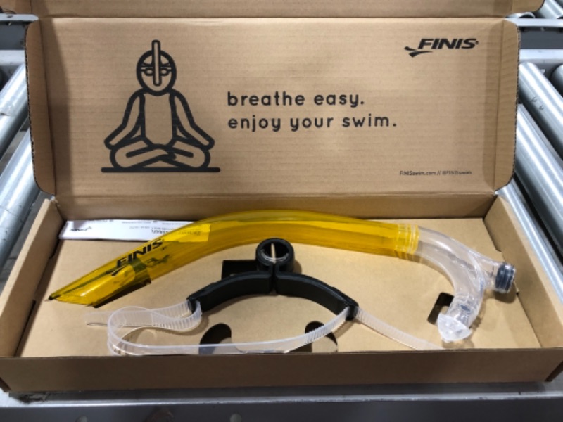 Photo 3 of FINIS Original Center-Mount Swimmer's Snorkel for Lap Swimming and Swim Training, Yellow, Adult
