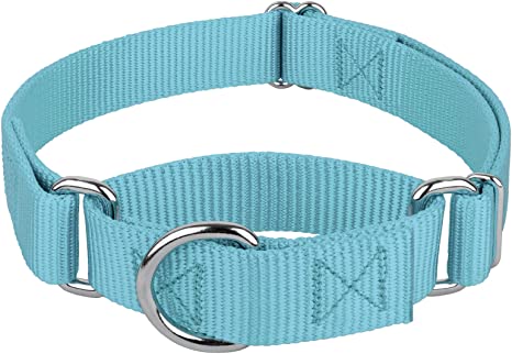 Photo 2 of Country Brook Petz - Ocean Blue Martingale Heavy Duty Nylon Dog Collar - 21 Vibrant Color Options (1 Inch Width, M/L)
