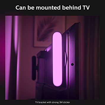 Photo 1 of Philips Hue Play White & Color Smart Light, 2 Pack Base kit, Hub Required/Power Supply Included (Works with Amazon Alexa, Apple Homekit & Google Home). PRIOR USE.
