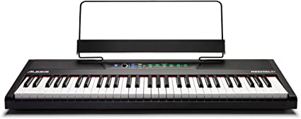 Photo 1 of Alesis Recital 61 – 61 Key Digital Piano Keyboard with Semi Weighted Keys, 20W Speakers, 10 Voices, Split, Layer and Lesson Mode, FX and Piano Lessons. MISSING POWER CORD. 
