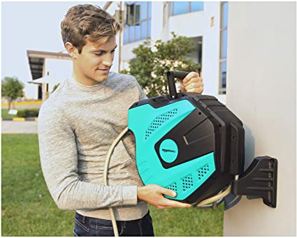 Photo 1 of Amazon Basics Auto-Rewindable Wall-Mounted Reel with Hose 15M
