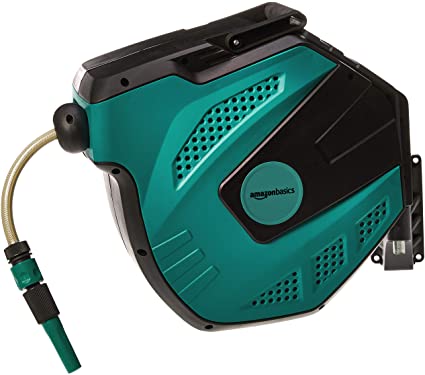 Photo 2 of Amazon Basics Auto-Rewindable Wall-Mounted Reel with Hose 15M
