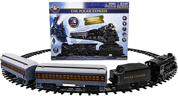 Photo 1 of Lionel The Polar Express Ready-to-Play Set, Battery-Powered Berkshire-Style Model Train Set, Black & Ready-to-Play Inner Loop Track Set with 8 Curved Pieces
