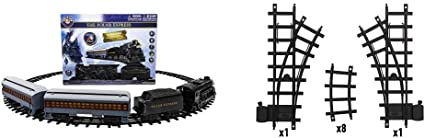 Photo 2 of Lionel The Polar Express Ready-to-Play Set, Battery-Powered Berkshire-Style Model Train Set, Black & Ready-to-Play Inner Loop Track Set with 8 Curved Pieces
