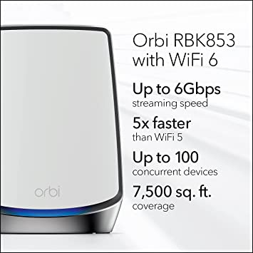 Photo 2 of NETGEAR Orbi Whole Home Tri-band Mesh Wi-Fi 6 System (RBK853) – Router with 2 Satellite Extenders, Coverage Up to 7,500 Square Feet, 100 Devices, AX6000 (Up to 6Gbps)
BRAND NEW IN BOX.