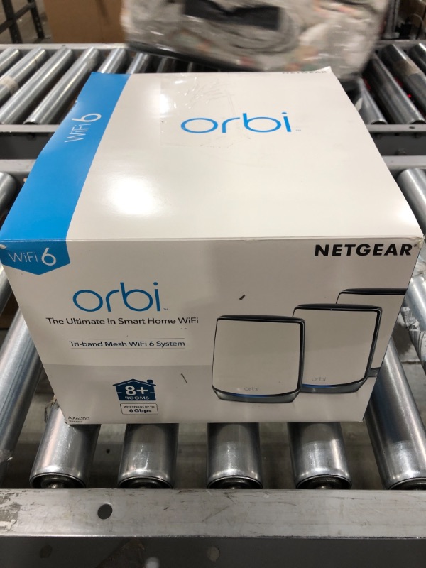 Photo 8 of NETGEAR Orbi Whole Home Tri-band Mesh Wi-Fi 6 System (RBK853) – Router with 2 Satellite Extenders, Coverage Up to 7,500 Square Feet, 100 Devices, AX6000 (Up to 6Gbps)
BRAND NEW IN BOX.