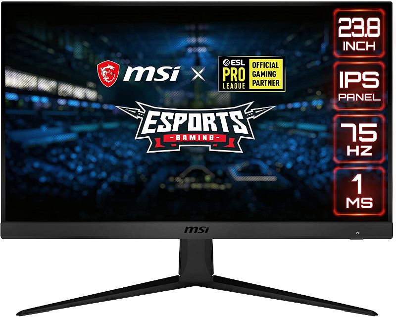 Photo 1 of MSI 24-in Optix 24 Full HD Gaming Monitor G241VE2 MSI MILD ARTIFACTING, CONTROLS ARE NOT RESPONSIVE, NOT FUNCTIONAL
