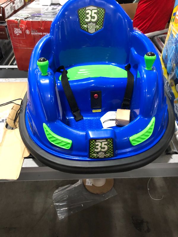 Photo 2 of Flybar 6 Volt Battery Powered Bumper Car Blue w/ LED Lights; Battery and Charger Included
