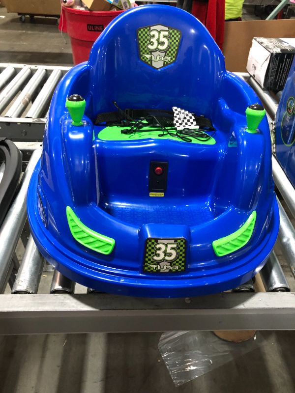 Photo 3 of Flybar 6 Volt Battery Powered Bumper Car Blue w/ LED Lights; Battery and Charger Included
