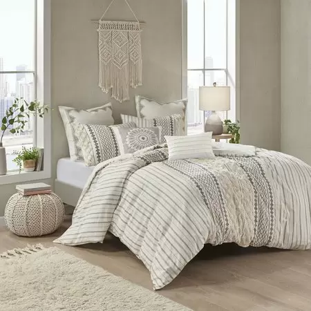 Photo 1 of 3pc King/California King Imani Cotton Comforter Set Ivory	