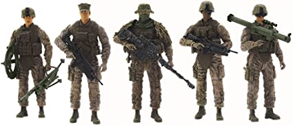 Photo 1 of Elite Force Marine Recon Action Figures – 5 Pack Military Toy Soldiers Playset | Realistic Gear and Accessories – Sunny Days Entertainment
