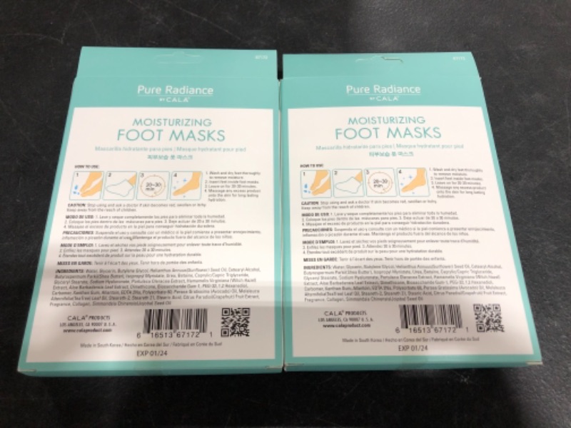 Photo 4 of Pure Radiance by CALA Moisturizing Foot Masks 3 Pairs.
LOT OF 2. 