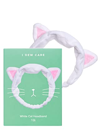 Photo 1 of I DEW CARE White Cat Headband | Spa Headband for Washing Face, Makeup, Shower, Bath | Korean Skincare
