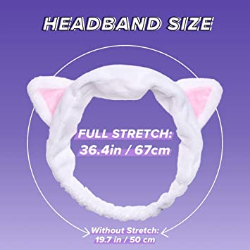 Photo 2 of I DEW CARE White Cat Headband | Spa Headband for Washing Face, Makeup, Shower, Bath | Korean Skincare
