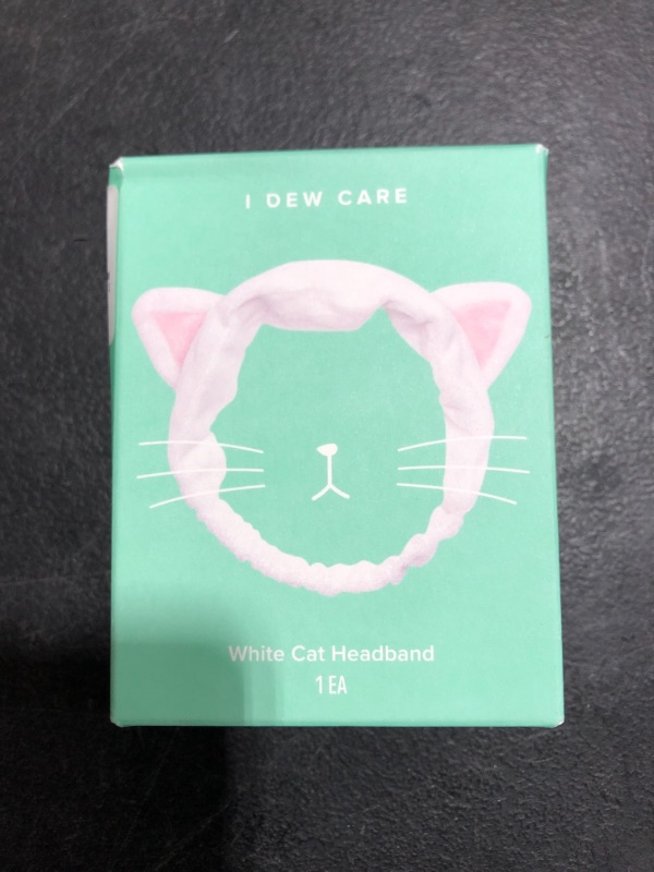 Photo 3 of I DEW CARE White Cat Headband | Spa Headband for Washing Face, Makeup, Shower, Bath | Korean Skincare
