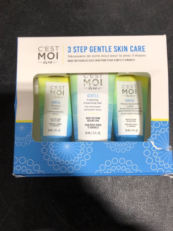 Photo 3 of C'est Moi 3 Step Gentle Skin Care Set | Kit includes Gentle Foaming Cleansing Gel, Gentle Moisture Lotion, & Gentle Mineral Sunscreen Lotion Broad Spectrum SPF 30, Clarifying & Moisturizing System
