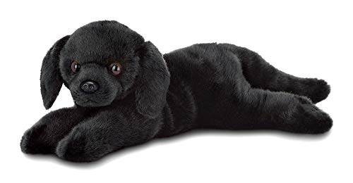 Photo 1 of Bearington Jet Black Labrador Retriever Plush Stuffed Animal Puppy Dog, 15 inches

