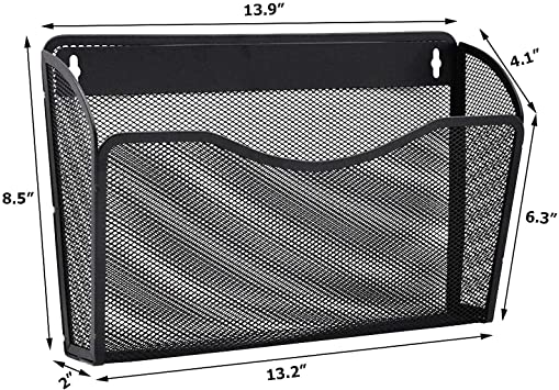 Photo 2 of Easepres Mesh 3 Pockets File Organizer Hanging File Organizer Vertical Wall File Organizer Holder Rack
