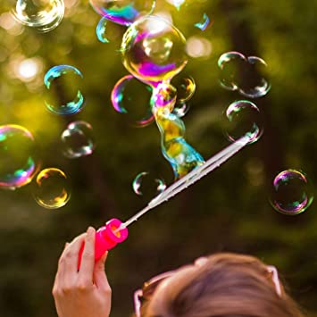 Photo 1 of 12 Packs 14" Big Bubble Wands Pack Assorted Colors for Outdoor / Indoor, Easter Bubbles Party Favors Birthday Gifts, 1 Dozen
