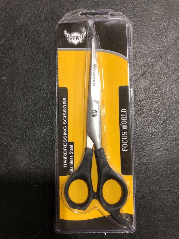 Photo 1 of FOCUS WORLD HAIRDRESSING SCISSORS. STAINLESS STEEL. 6.5 INCHES.