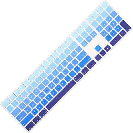 Photo 1 of Allinside Ombre Blue Cover for Apple iMac Magic Wireless Bluetooth Keyboard with Numeric Keypad MQ052LL/A A1843 US Layout
