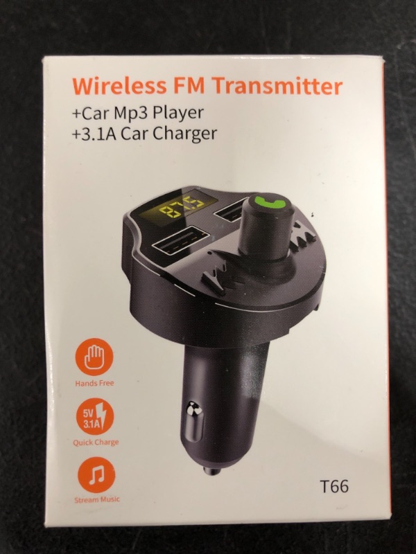 Photo 1 of IMIKEYA T66 BLUETOOTH WIRELESS FM TRANSMITTER. LOT OF 2.