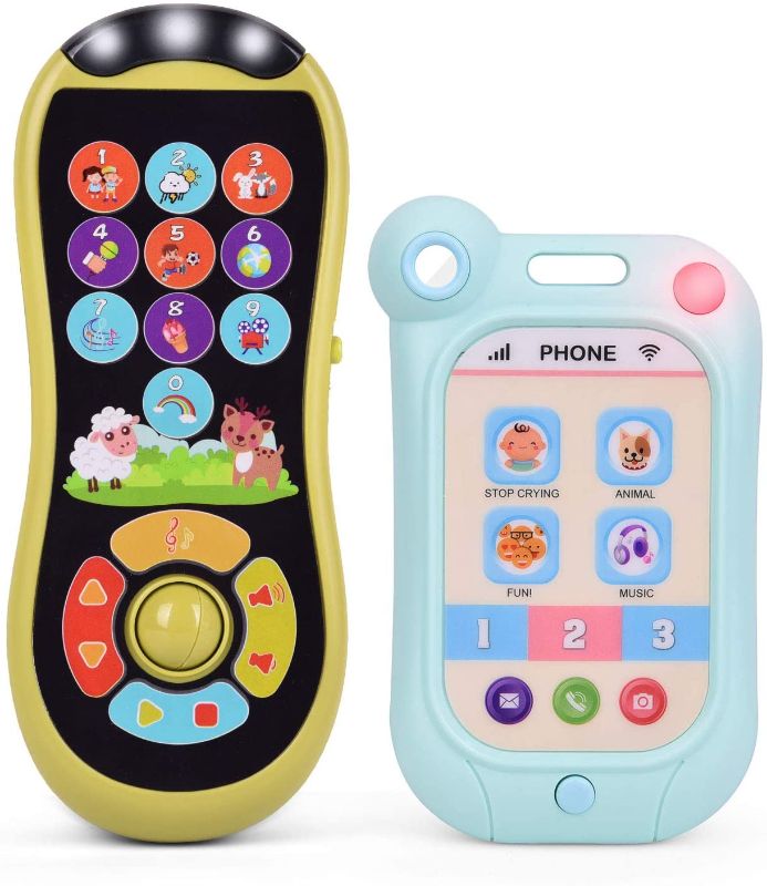 Photo 1 of FUN LITTLE TOYS Remote and Phone Bundle with Music, Fun, Interactive Touch Screen Remote Control Smartphone Toys for Baby, Infants, Kids, Boys or Girls, Blue
COLOR MAY VARY. 