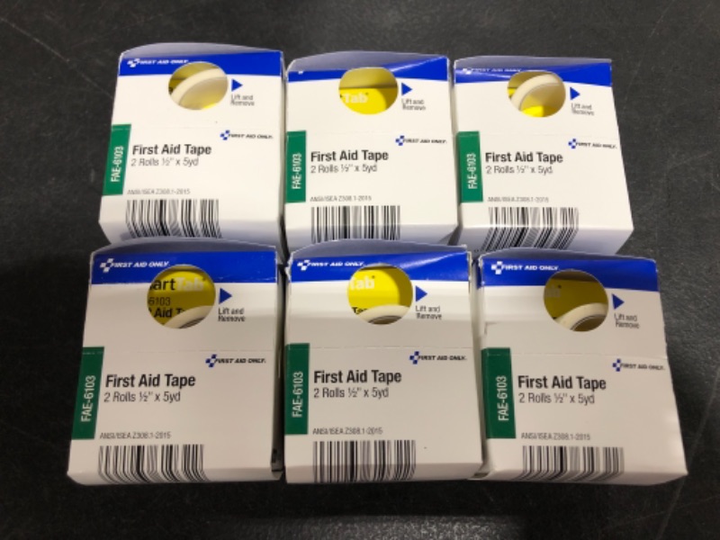 Photo 1 of First Aid Only FIRST AID,TAPE,1/2X5 YARD
LOT OF 6.