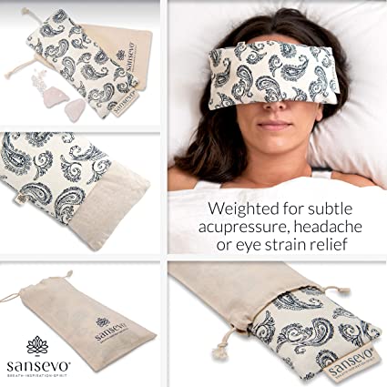 Photo 2 of SANSEVO Lavender Eye Pillow - Weighted Eye Pillows for Relaxation Sleeping Meditation Yoga Eye Pillow, Aromatherapy Heated Lavender Eye Mask, Self Care Gifts
