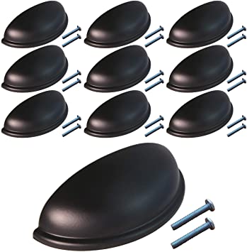 Photo 1 of (10 Pack, CC: 3 Inch) Swiss Kelly Hardware Matte Black Kitchen Cabinet Handles Drawer Pulls
