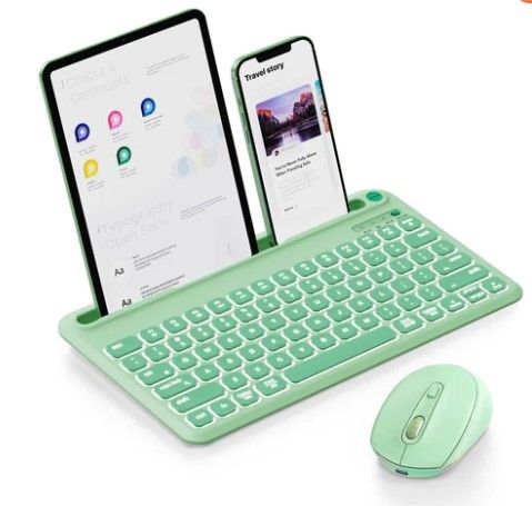 Photo 1 of ISJ-1 Illuminated Wireless Keyboard RGB Mouse for Mac - GREEN
