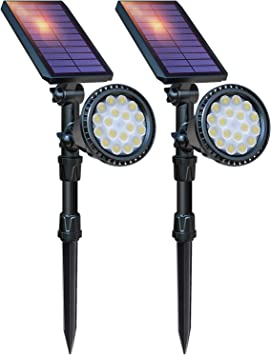 Photo 1 of DBF Solar Outdoor Lights, Adjustable Solar Spot lights Outdoor, 2.5w Solar Panel and Bright, 2-in-1 Waterproof Solar Powered Landscape Spotlights Wall Light for Garden Patio Yard flag Pole Pool, 2Pack
