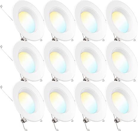 Photo 1 of Sunco Lighting 12 Pack 5/6 Inch LED Can Lights Retrofit Recessed Lighting, Selectable 2700K/3000K/3500K/4000K/5000K Dimmable, Baffle Trim, 13W=75W, 965 LM, Replacement Conversion Kit, UL Energy Star
