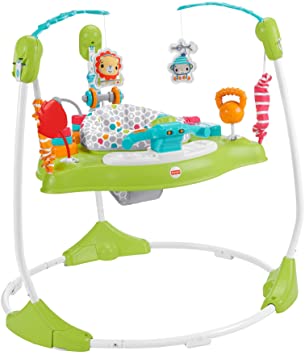 Photo 1 of Fisher-Price Fitness Fun Folding Jumperoo – Gym-Themed Infant Activity Center with Adjustable Bouncing Seat, Lights, Music and Interactive Toys
