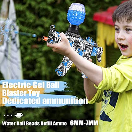 Photo 1 of Electric with Gel Ball Blaster-MP5,Splatter Ball Blaster,with 35000+ Drops and Goggles,Outdoor Yard Activities Shooting Game,Ages 12+
