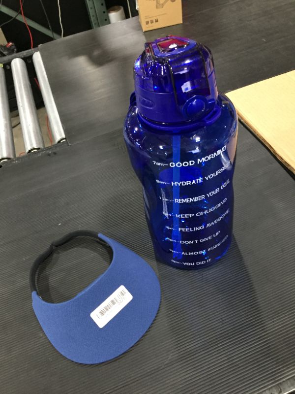 Photo 1 of **workout lot** one gallon blue bottle with sun visor 