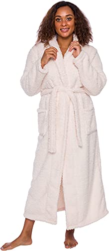 Photo 1 of Silver Lilly - Full Length Sherpa Robe - Women's Warm Plush Luxury Bathrobe (Tan, Small/Medium)Womens Sherpa Robe Full Length - Tan Warm Plush Luxury
