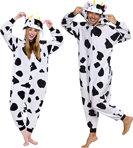 Photo 1 of Silver Lilly Adult Plush Cow One Piece Cosplay Animal Costume (X-Large)