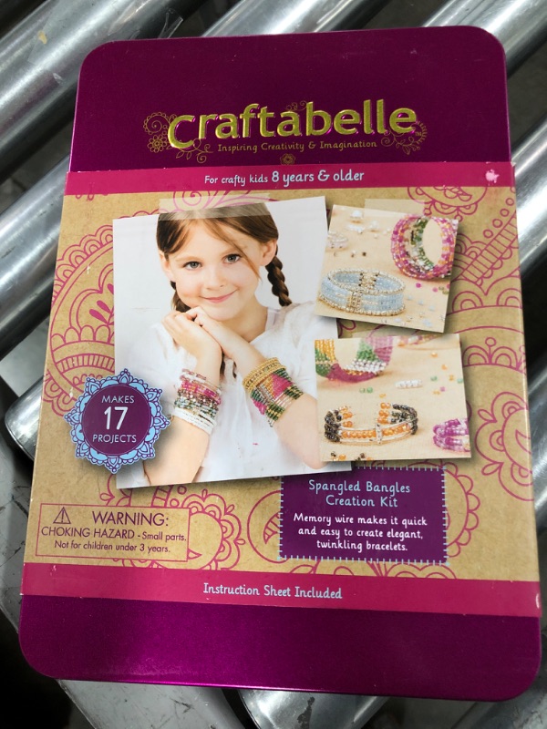 Photo 2 of Craftabelle – Spangled Bangles Creation Kit – Bracelet Making Kit – 366pc Jewelry Set with Memory Wire – DIY Jewelry Kits for Kids Aged 8 Years +
