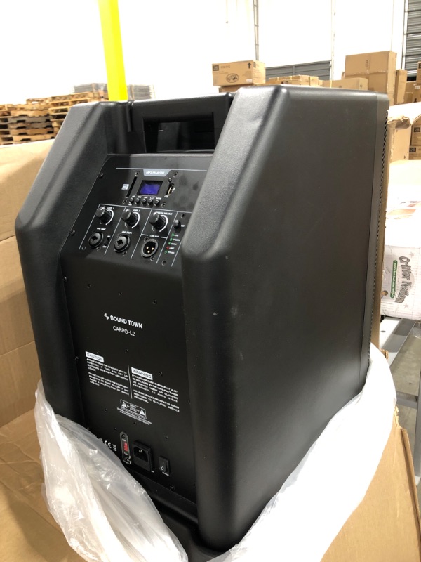 Photo 1 of Sound Town Portable Line Array Column PA/DJ System with 12" Powered Subwoofer, TWS Bluetooth, DSP, Carry Bag (CARPO-L2)
