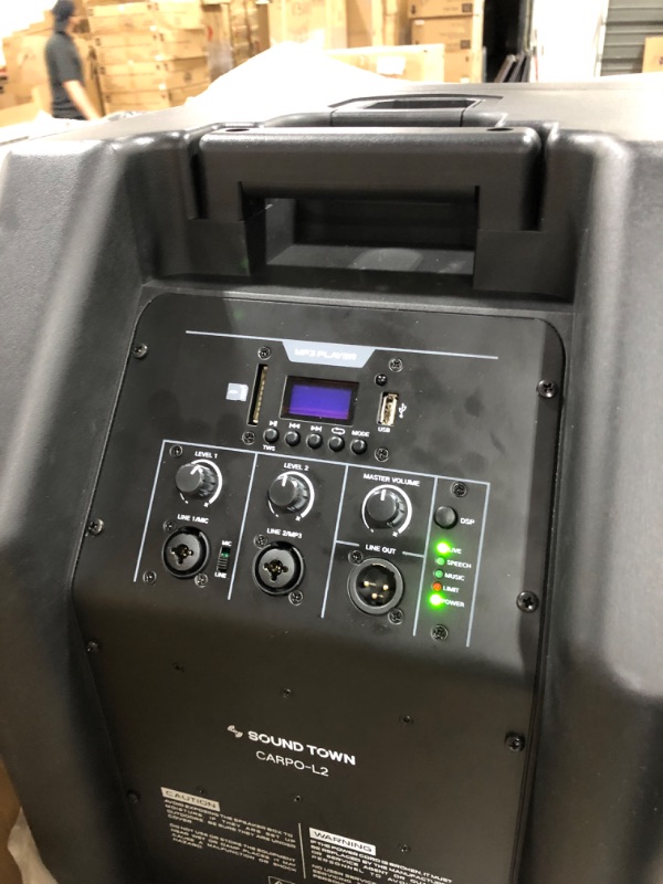 Photo 1 of Sound Town Portable Line Array Column PA/DJ System with 12" Powered Subwoofer, TWS Bluetooth, DSP, Carry Bag (CARPO-L2)
