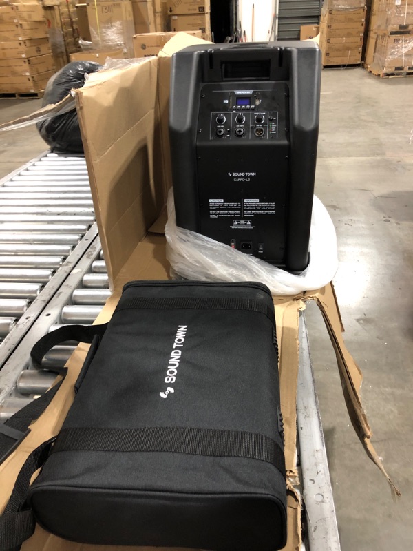 Photo 1 of Sound Town Portable Line Array Column PA/DJ System with 12" Powered Subwoofer, TWS Bluetooth, DSP, Carry Bag (CARPO-L2)
