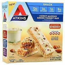 Photo 1 of Atkins Snack Bar Honey Almond Greek Yogurt 5 bars
