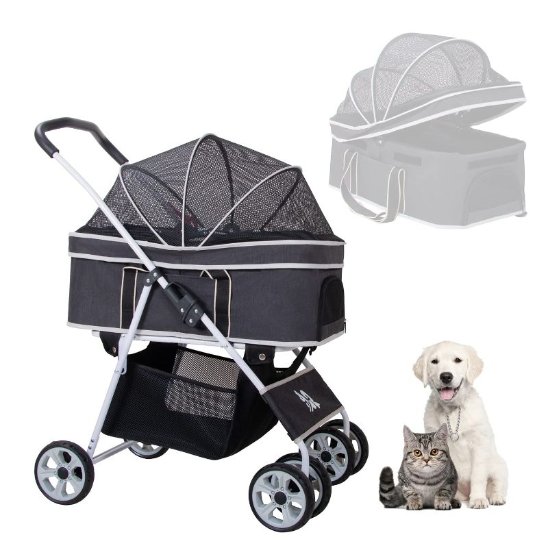 Photo 1 of [Upgrade]ELEGX Foldable 3 in 1 Pet Stroller, Stroller, Hand Carrier, Car seat Travel, Plenty of Room, Top Entry, with Breathable Mesh, Safety Tether, Compact and Portable for Medium Size Dogs/Cats
